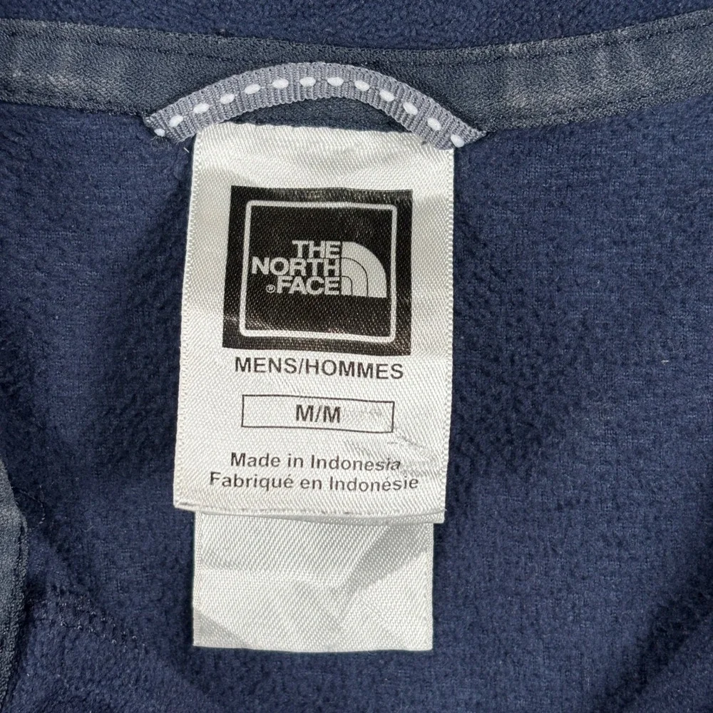 The North Face Fleece Pullover Mens Medium Navy Blue TKA 100 Quarter Zip
